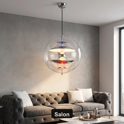 Lampa wisząca srebrna kula | Estezza