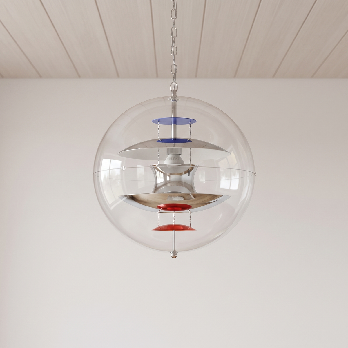 Lampa wisząca srebrna kula | Estezza