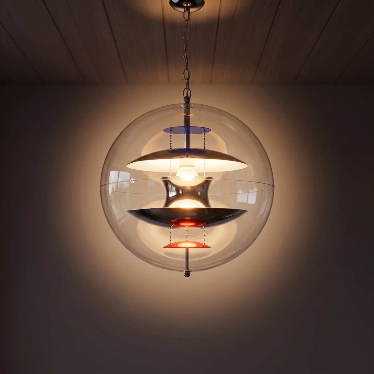 Lampa wisząca srebrna kula | Estezza