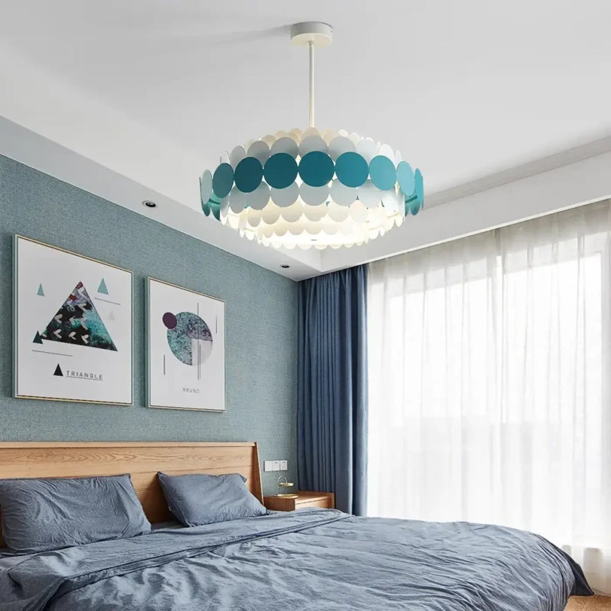 Lampa wisząca kolorowe kręgi do kuchni
