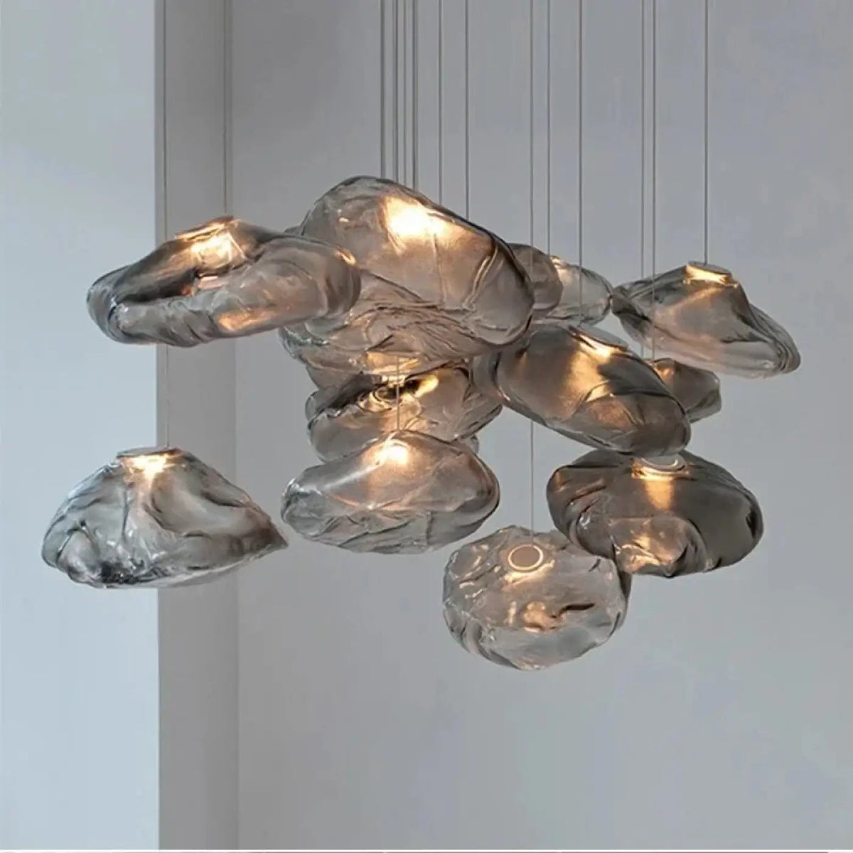 Lampa wisząca szara szkło | Napora