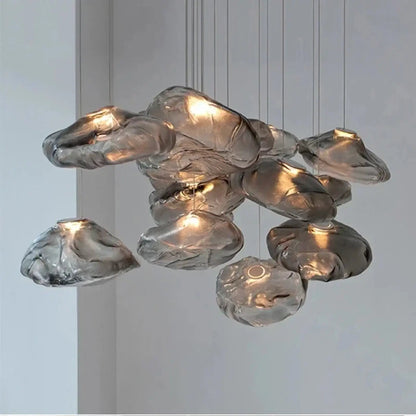 Lampa wisząca szara szkło | Napora