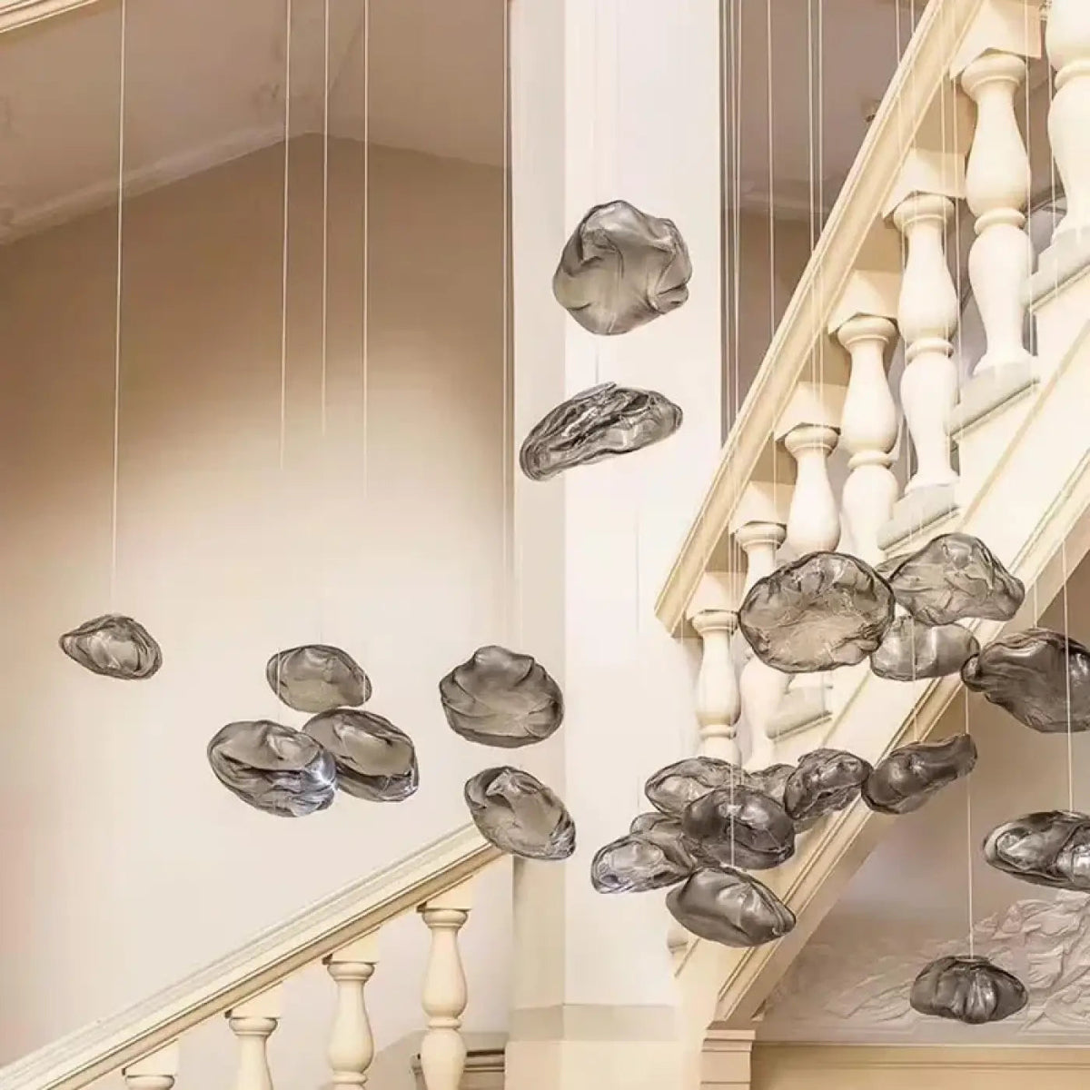 Lampa wisząca szara szkło | Napora