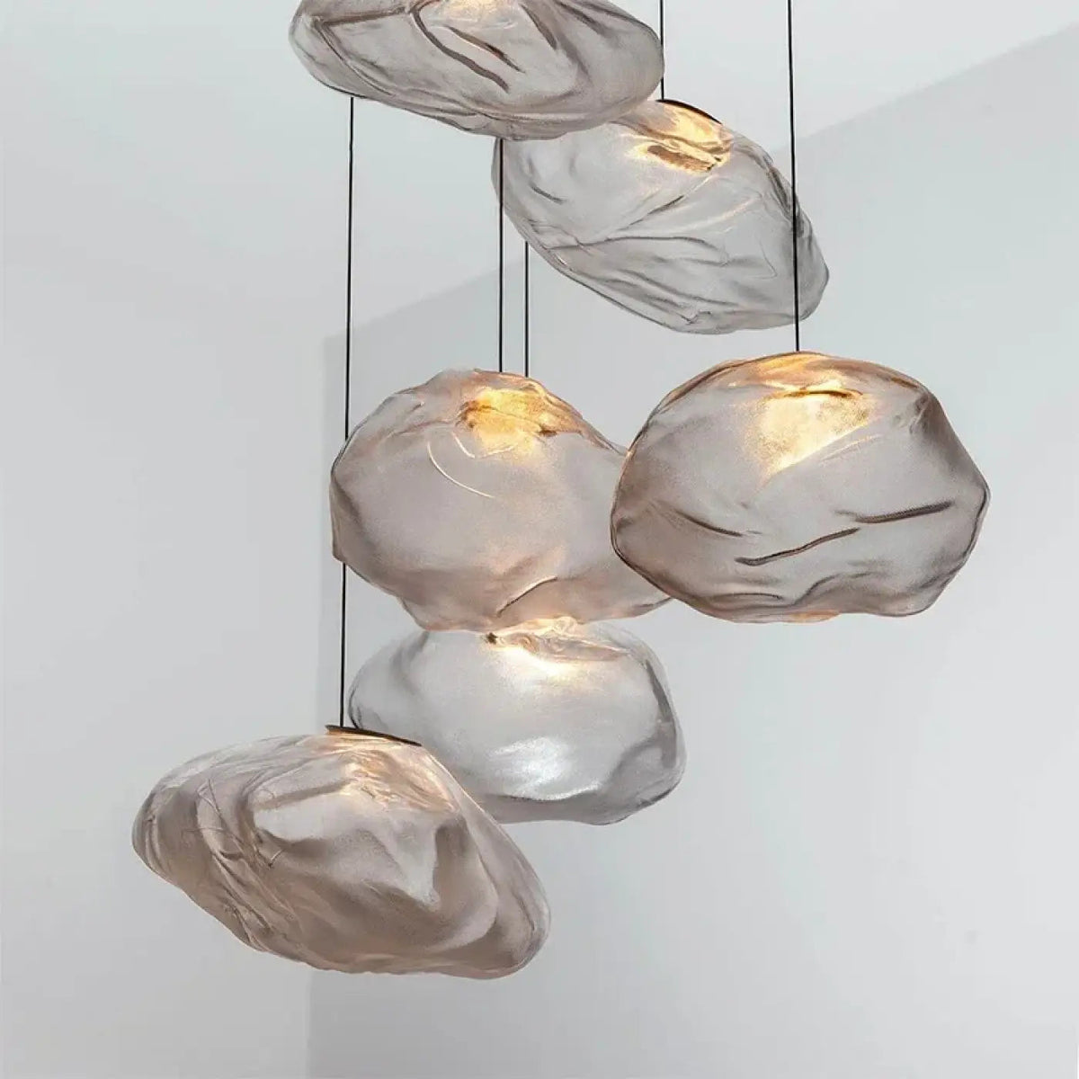 Lampa wisząca szara szkło | Napora