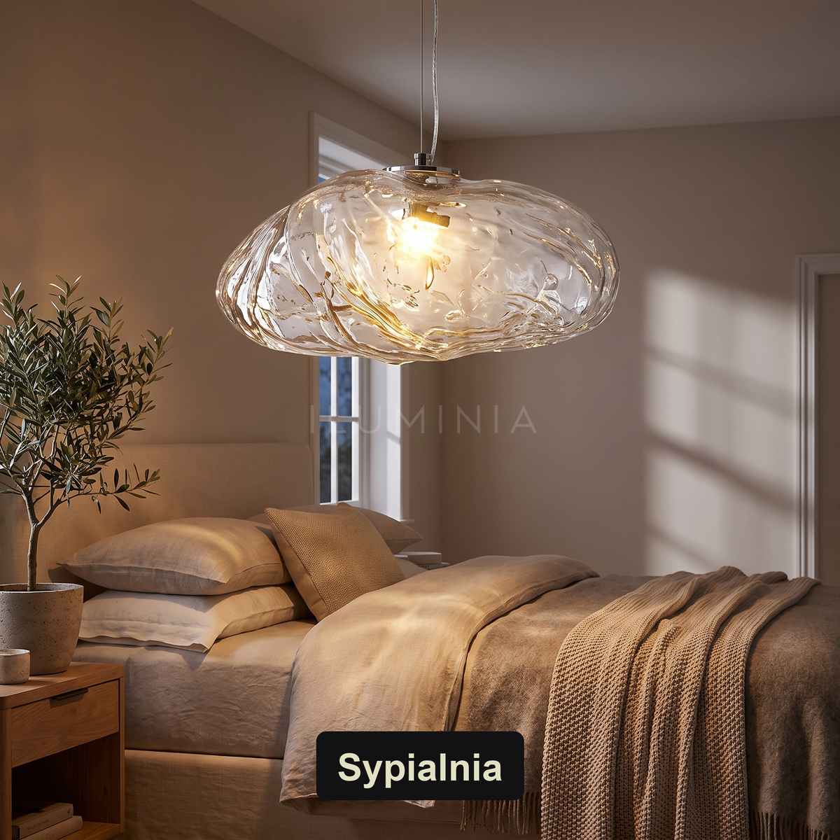 Lampa wisząca szara szkło | Napora