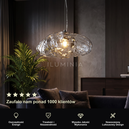 Lampa wisząca szara szkło | Napora