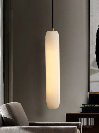 Lampa wisząca szklana cylindryczna biała | Davina