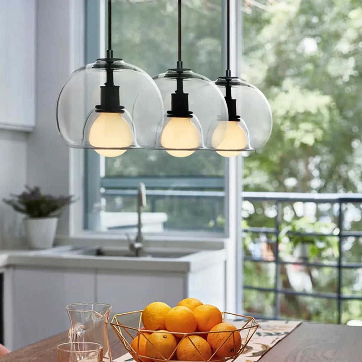 Lampa wisząca szklana czarna | Cattisa