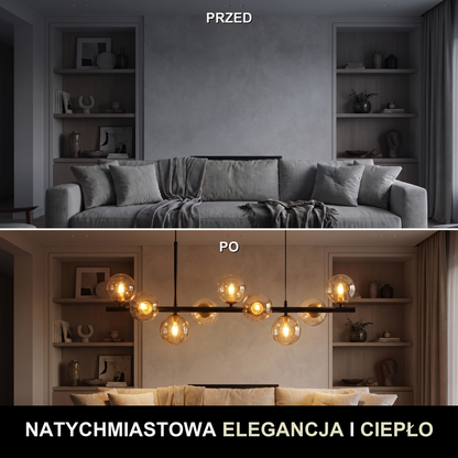 Lampa wisząca szklana kula | Ardenza – przed i po