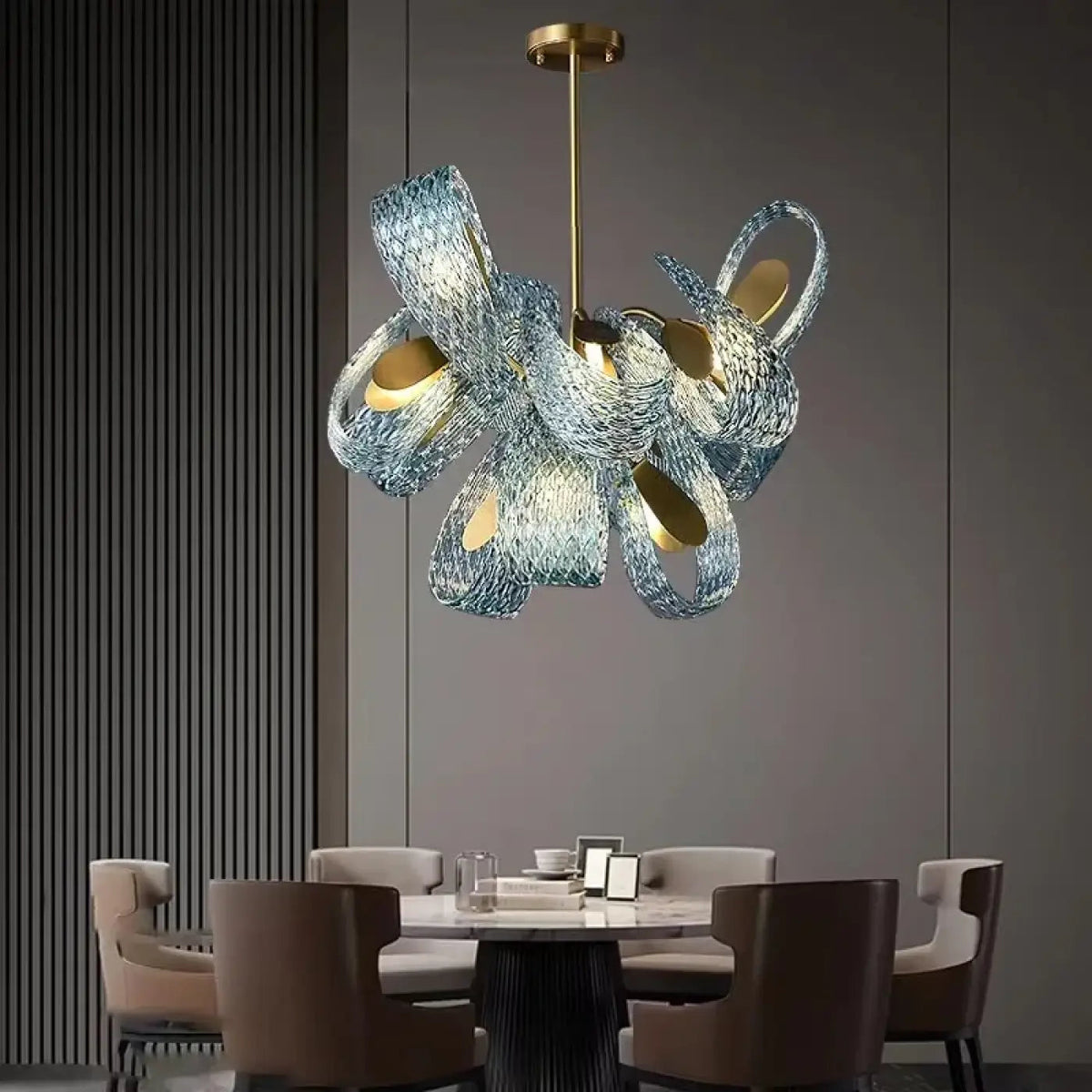 Lampa wisząca szklana niebieska | Mottesca