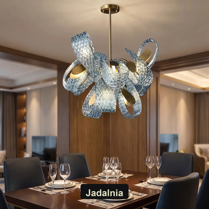 Lampa wisząca szklana niebieska | Mottesca