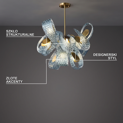 Lampa wisząca szklana niebieska | Mottesca