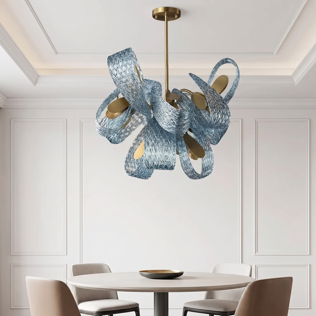 Lampa wisząca szklana niebieska | Mottesca