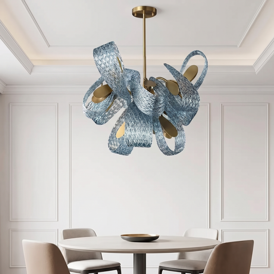 Lampa wisząca szklana niebieska | Mottesca