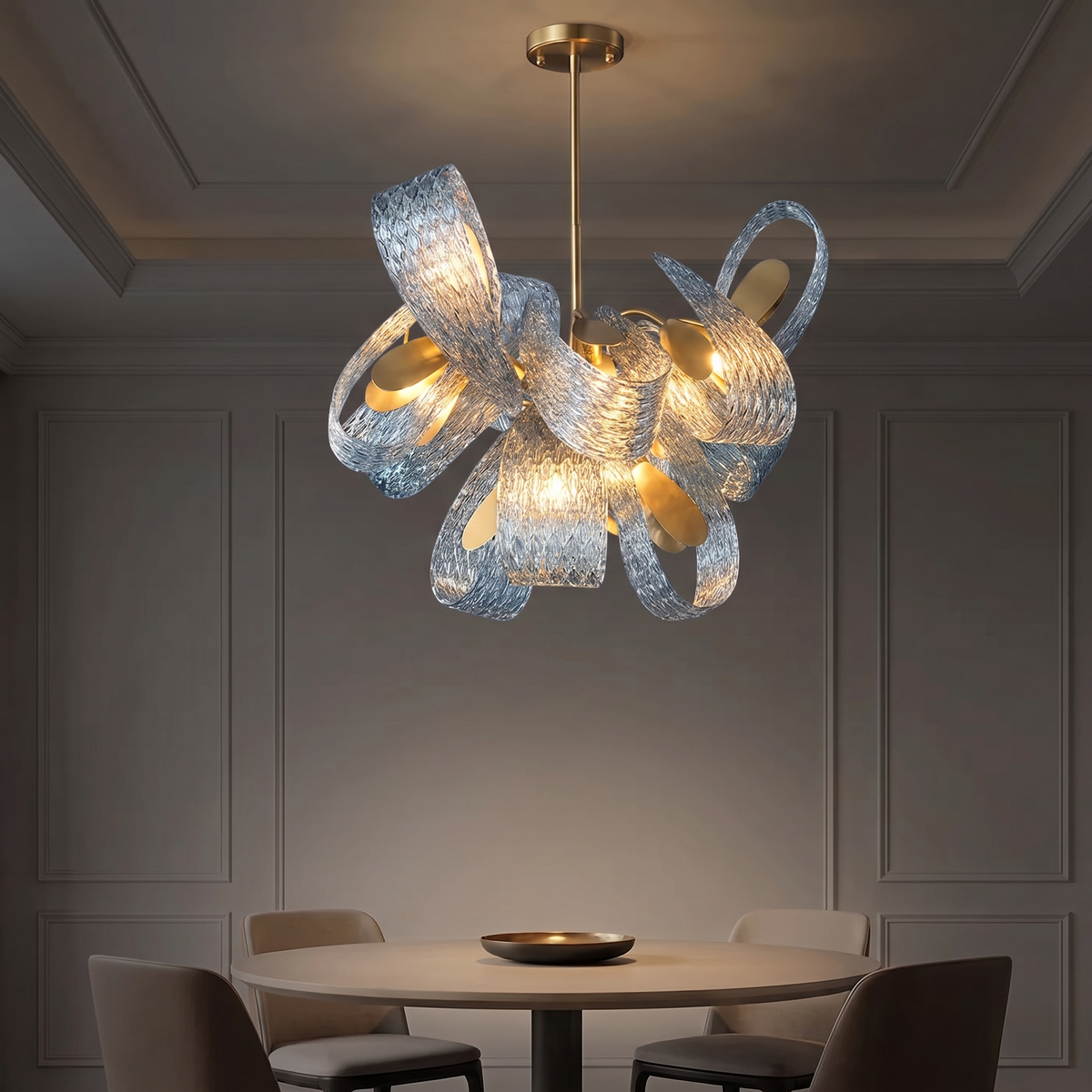 Lampa wisząca szklana niebieska | Mottesca