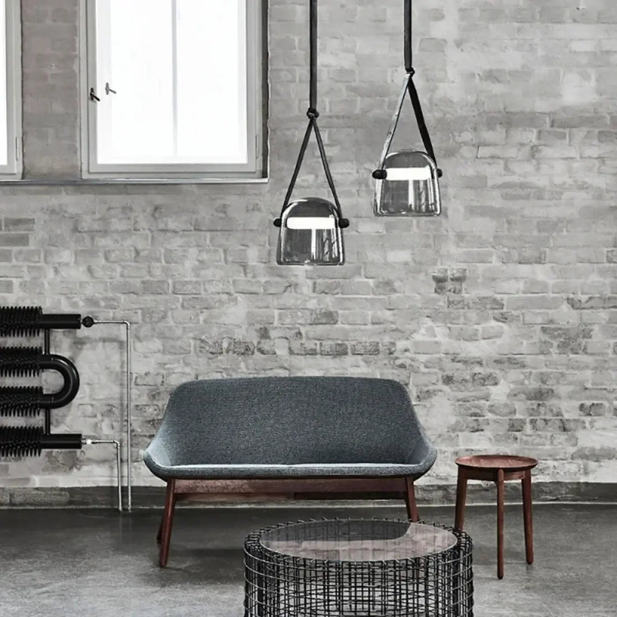 Lampa wisząca szklana szara | Gemmicia