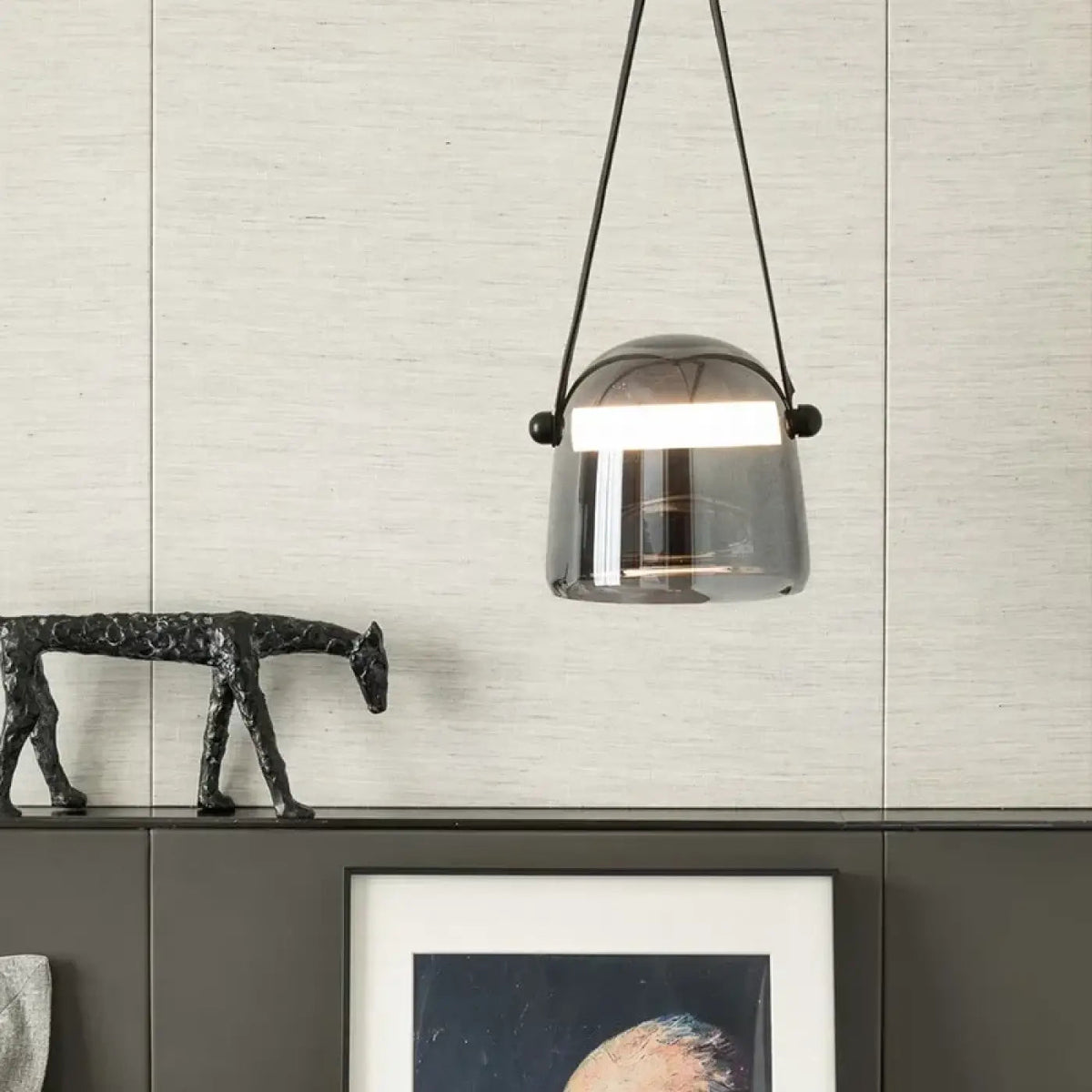 Lampa wisząca szklana szara | Gemmicia
