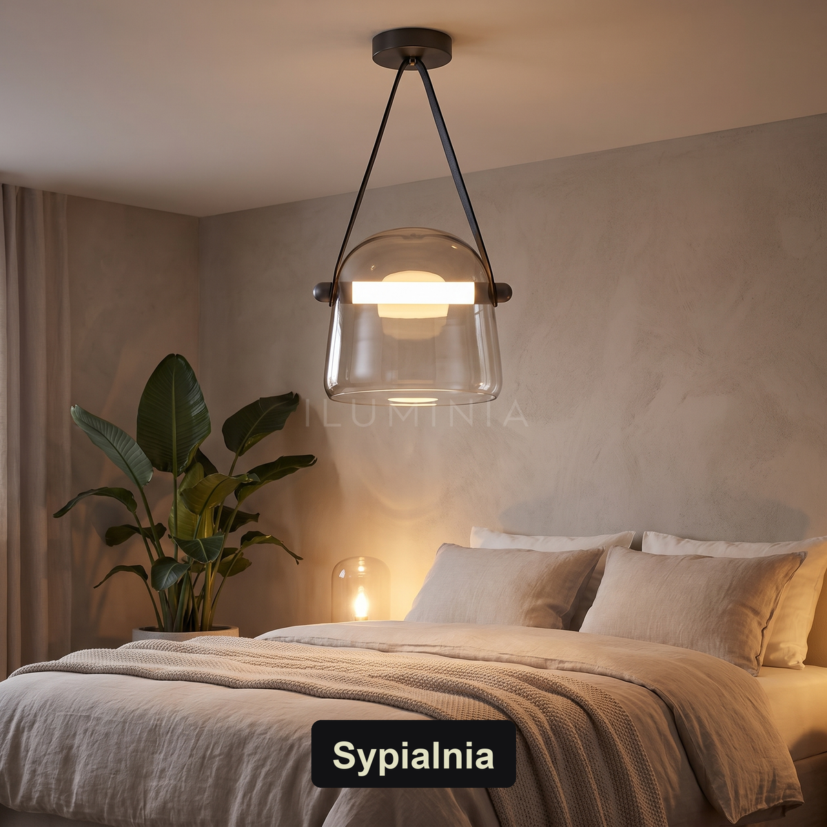 Lampa wisząca szklana szara | Gemmicia