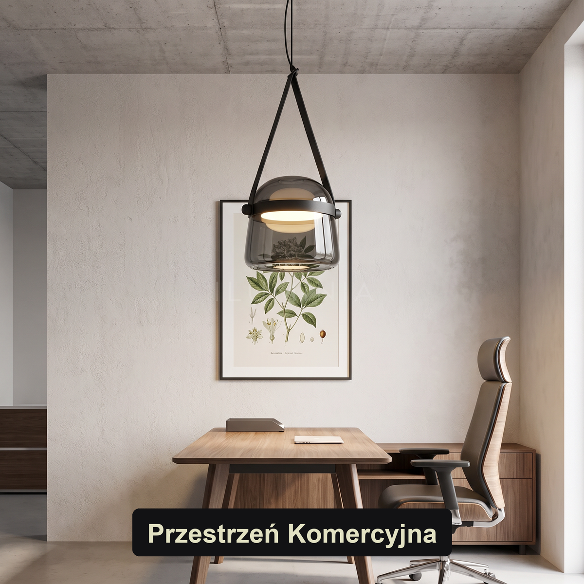 Lampa wisząca szklana szara | Gemmicia
