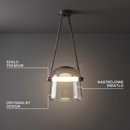 Lampa wisząca szklana szara | Gemmicia