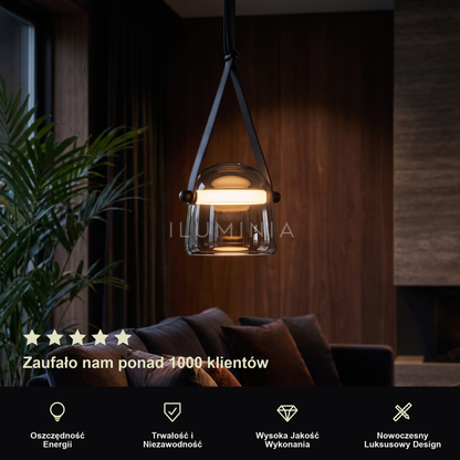 Lampa wisząca szklana szara | Gemmicia