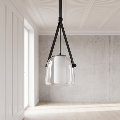 Lampa wisząca szklana szara | Gemmicia