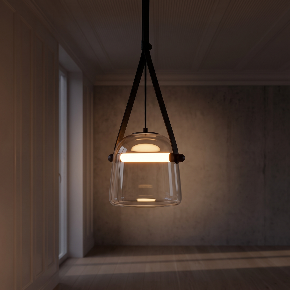 Lampa wisząca szklana szara | Gemmicia