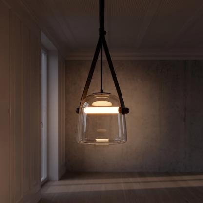 Lampa wisząca szklana szara | Gemmicia