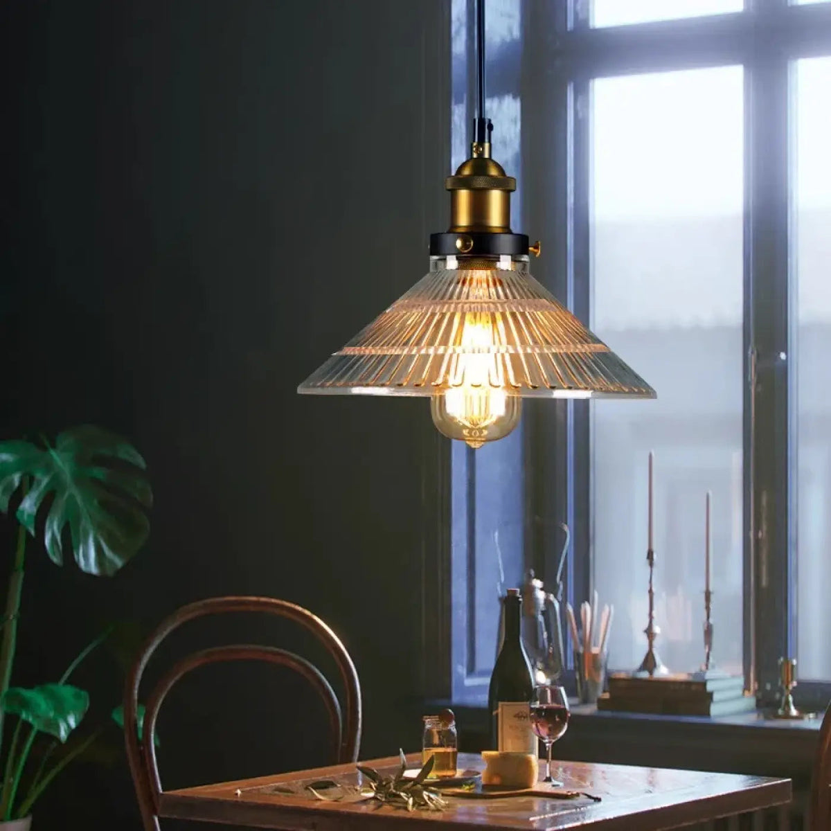 Lampa wisząca szklana zielona | Ravora