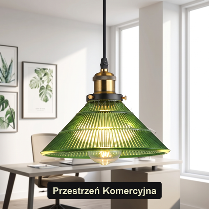 Lampa wisząca szklana zielona | Ravora