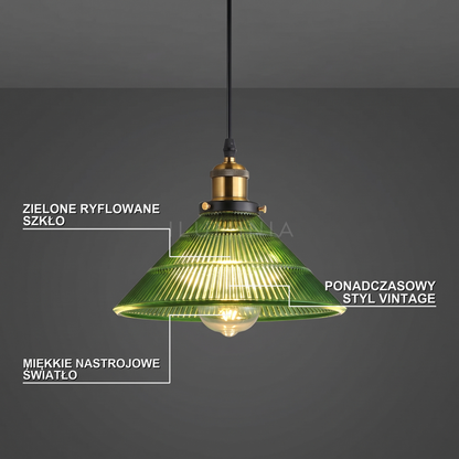 Lampa wisząca szklana zielona | Ravora