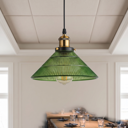 Lampa wisząca szklana zielona | Ravora