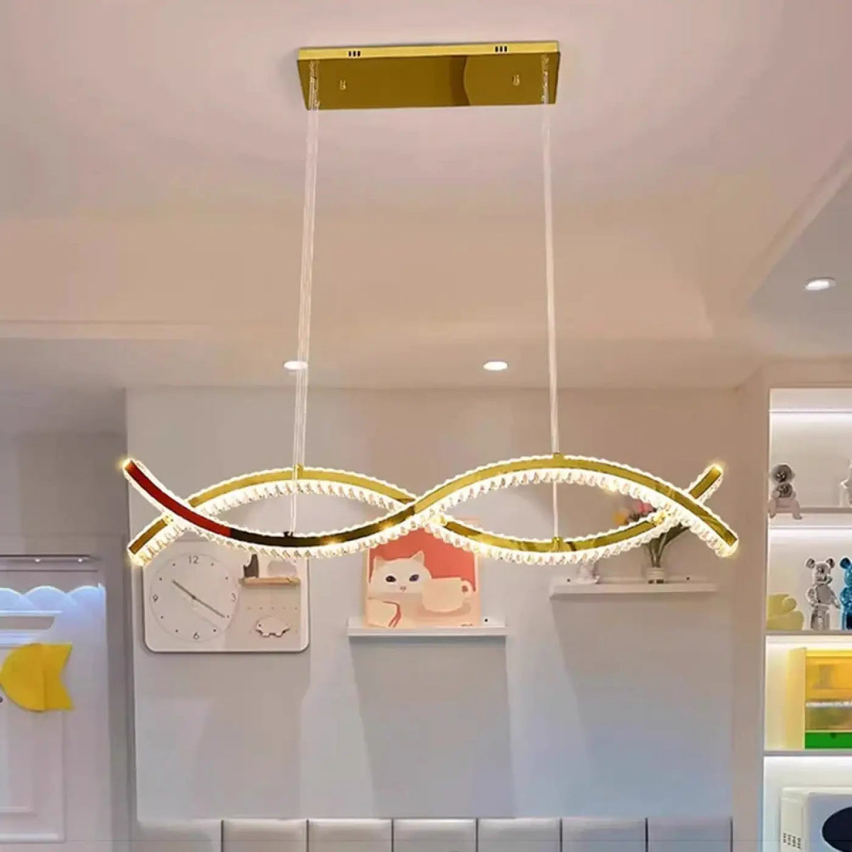 Lampa wisząca szklana złota LED | Sottetta