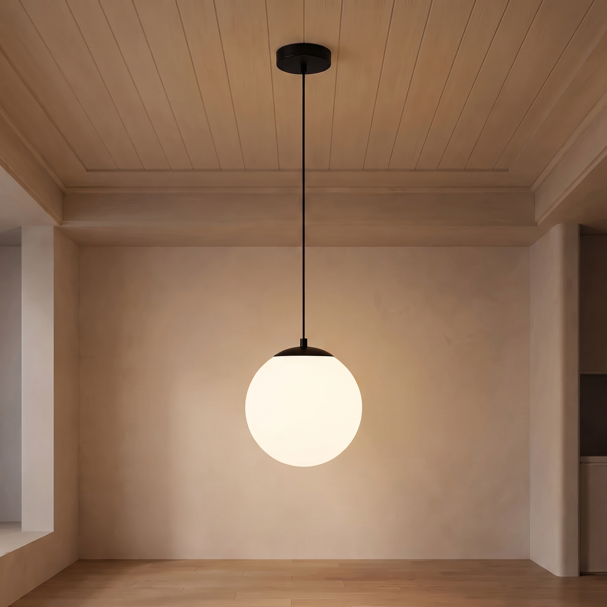 Lampa wisząca szklana złota | Sorezza – zapalone światło