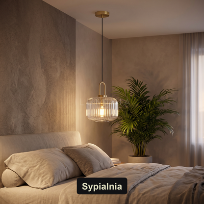 Lampa wisząca szklany klosz | Cortina – sypialnia