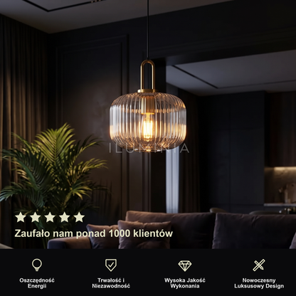 Lampa wisząca szklany klosz | Cortina – prezentacja