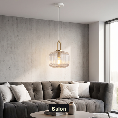 Lampa wisząca szklany klosz | Cortina – salon