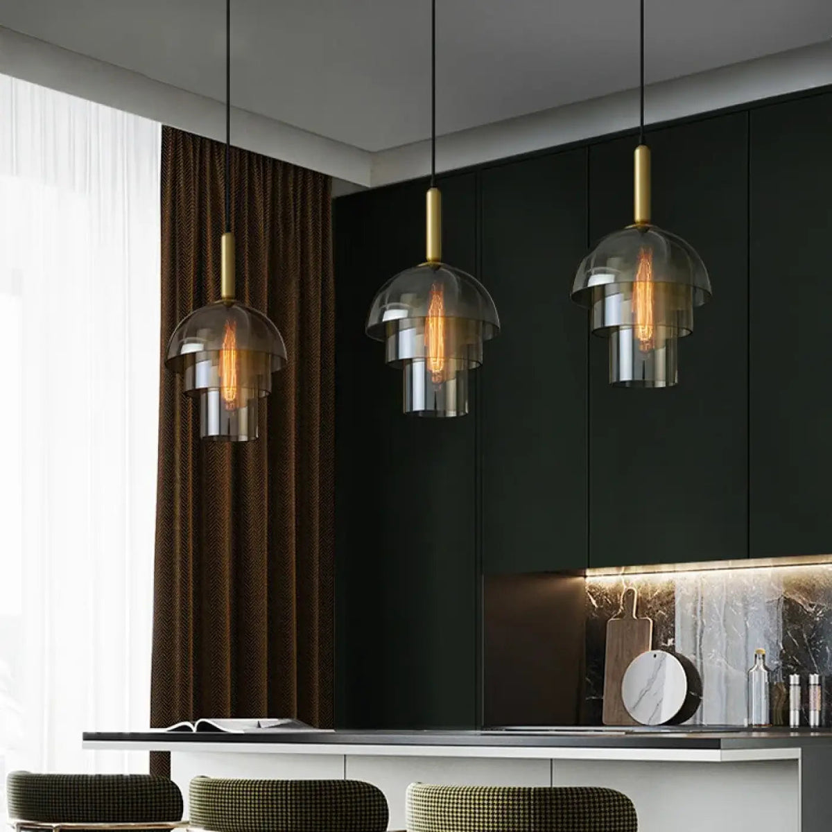 Lampa wisząca szkło dymione | Ottavina