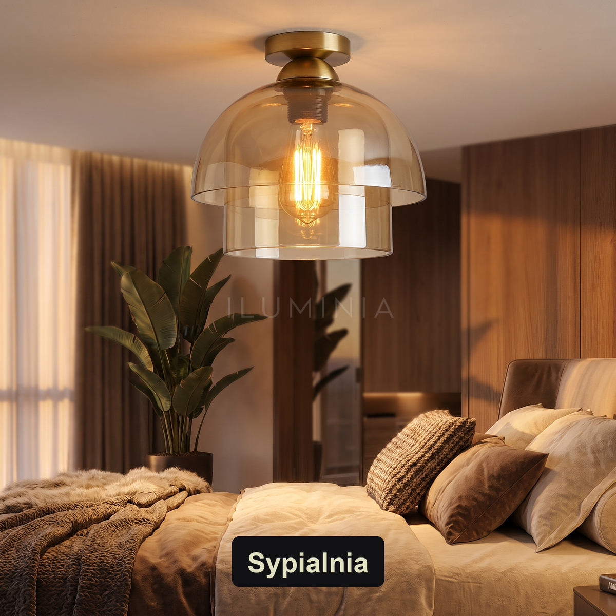 Lampa wisząca szkło dymione | Ottavina