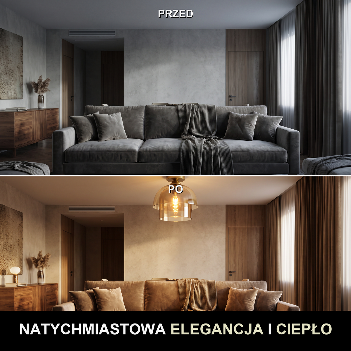 Lampa wisząca szkło dymione | Ottavina