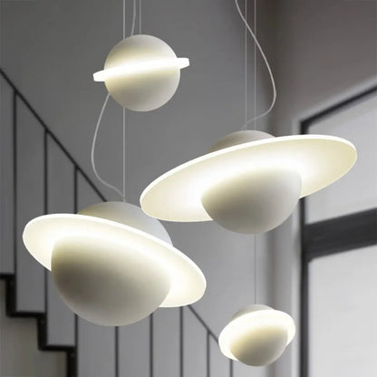 Lampa wisząca białe organiczne dyski | Nottana