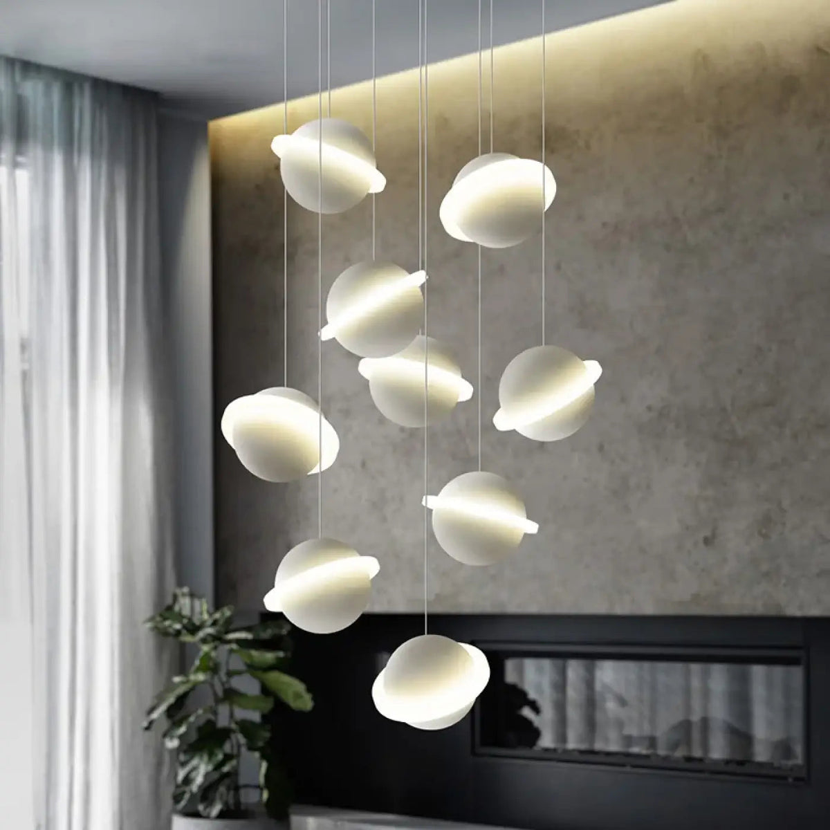 Lampa wisząca białe organiczne dyski | Nottana