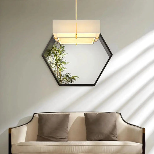 Lampa wisząca tkanina beżowa złota | Celalda