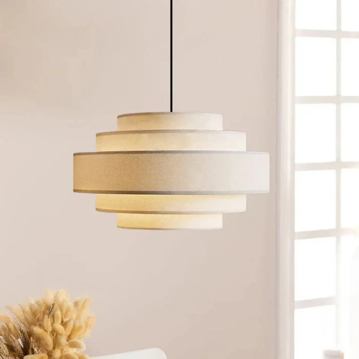 Lampa wisząca tkanina biała | Zanenza