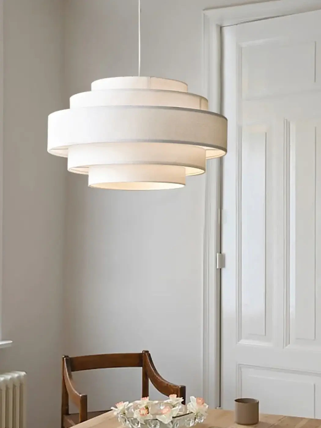 Lampa wisząca tkanina biała | Zanenza