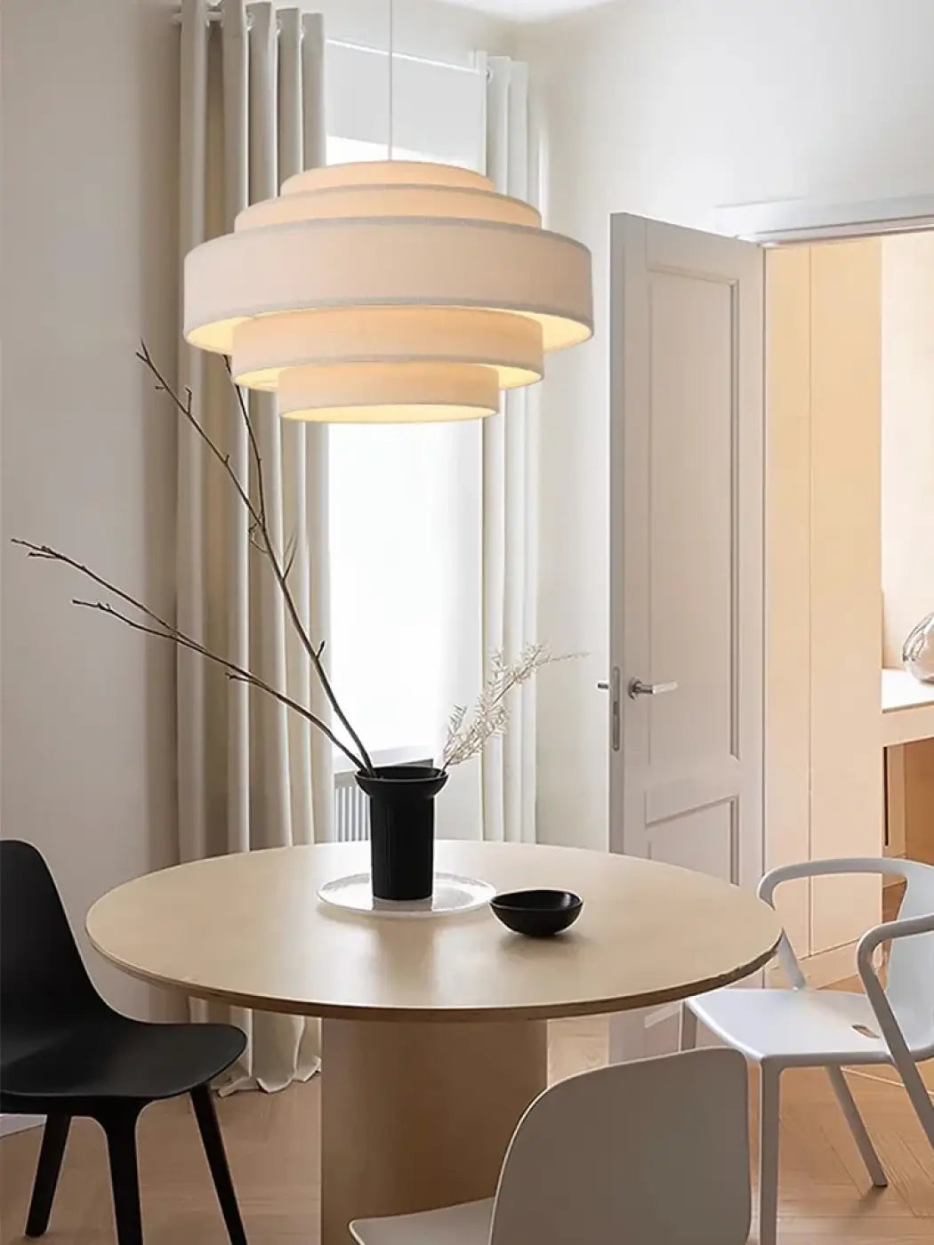 Lampa wisząca tkanina biała | Zanenza