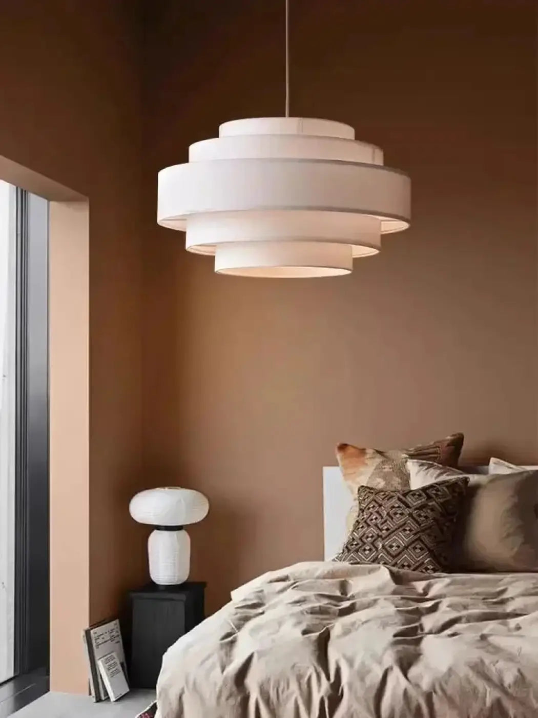 Lampa wisząca tkanina biała | Zanenza