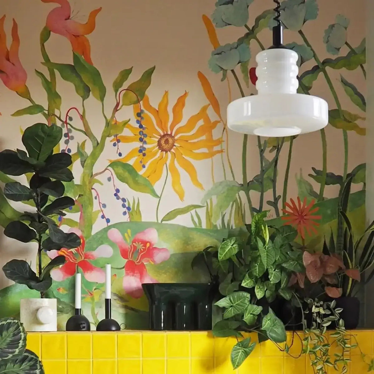 Lampa wisząca szklana ryflowana kolorowa | Elmara