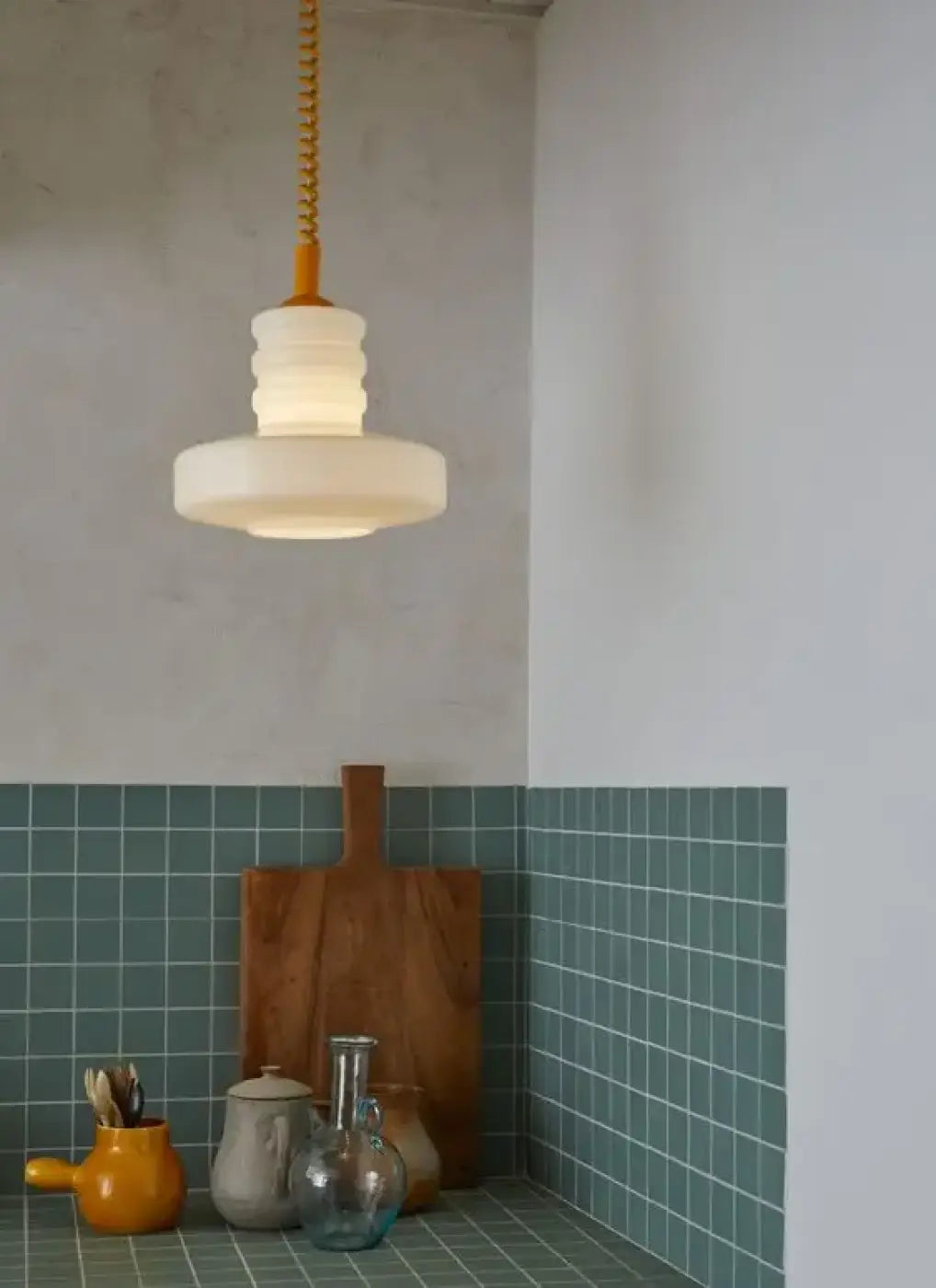 Lampa wisząca szklana ryflowana kolorowa | Elmara