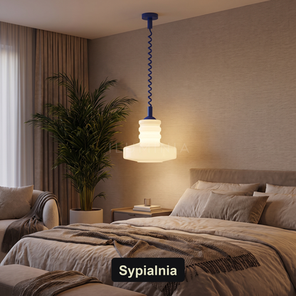 Lampa wisząca szklana ryflowana kolorowa | Elmara